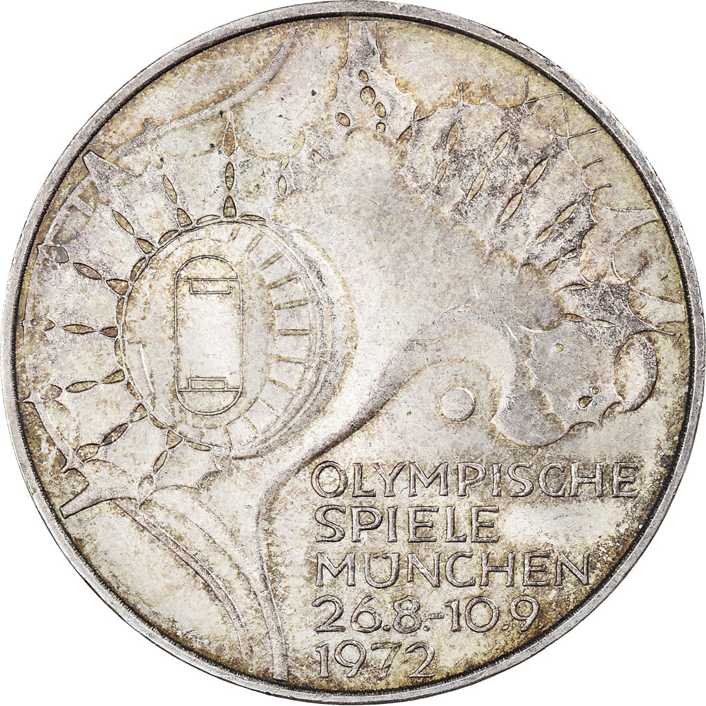 Coin, GERMANY - FEDERAL REPUBLIC, 10 Mark, 1972, Hambourg, AU(50-53), Silver