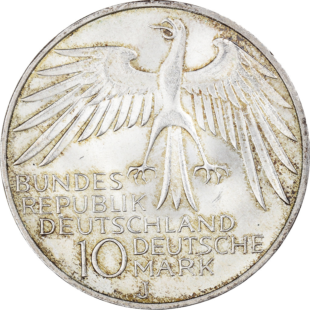 Coin, GERMANY - FEDERAL REPUBLIC, 10 Mark, 1972, Hambourg, AU(50-53), Silver