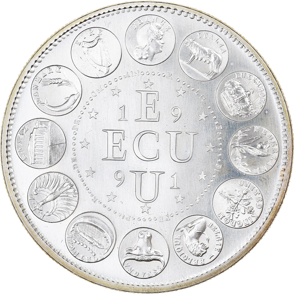 France, Médaille, Ecu Europa, Marianne, 1991, Rodier, FDC, Argent