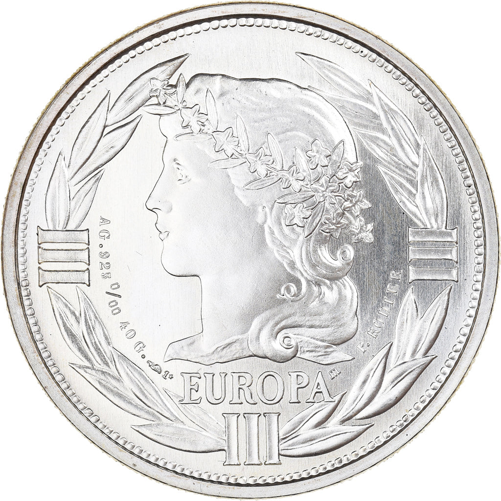 France, Medal, Ecu Europa, Marianne, 1991, Rodier, MS(65-70), Silver