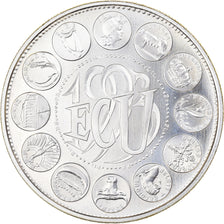 France, Medal, Ecu Europa, Marianne, 1993, Rodier, MS(65-70), Silver