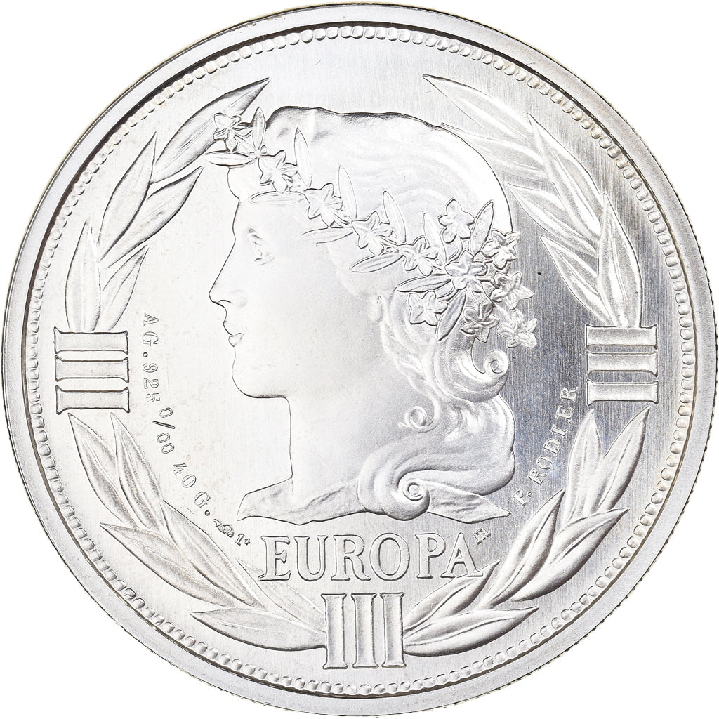 France, Medal, Ecu Europa, Marianne, 1993, Rodier, MS(65-70), Silver