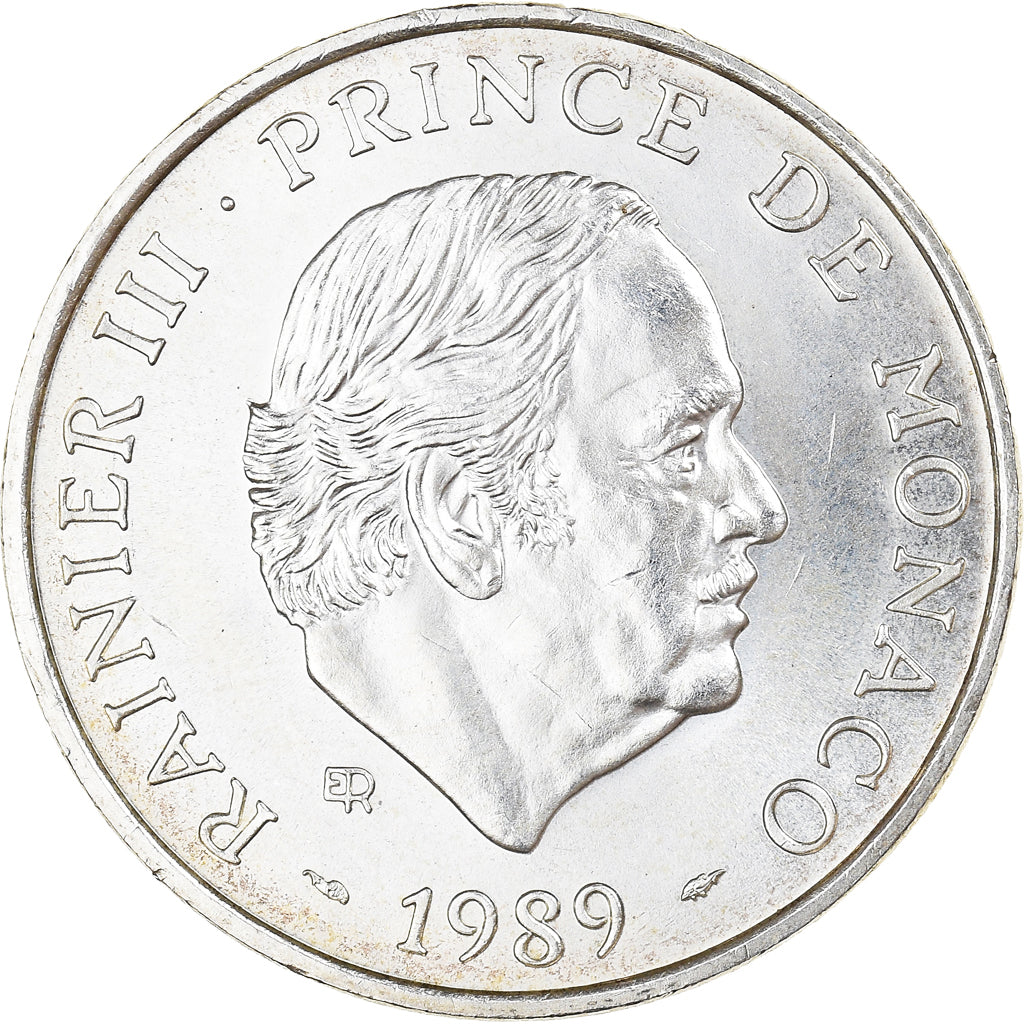 Coin, Monaco, Rainier III, 40e anniversaire de règne, 100 Francs, 1989