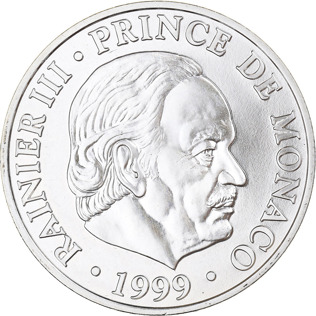 Moneda, Mónaco, Rainier III, 50e anniversaire de règne, 100 Francs, 1999