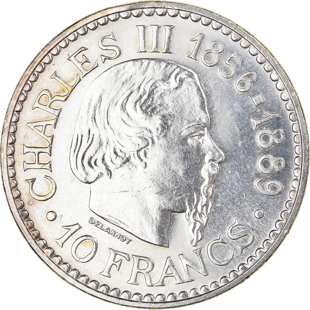 Coin, Monaco, Rainier III, 10 Francs, 1966, AU(50-53), Silver, KM:146