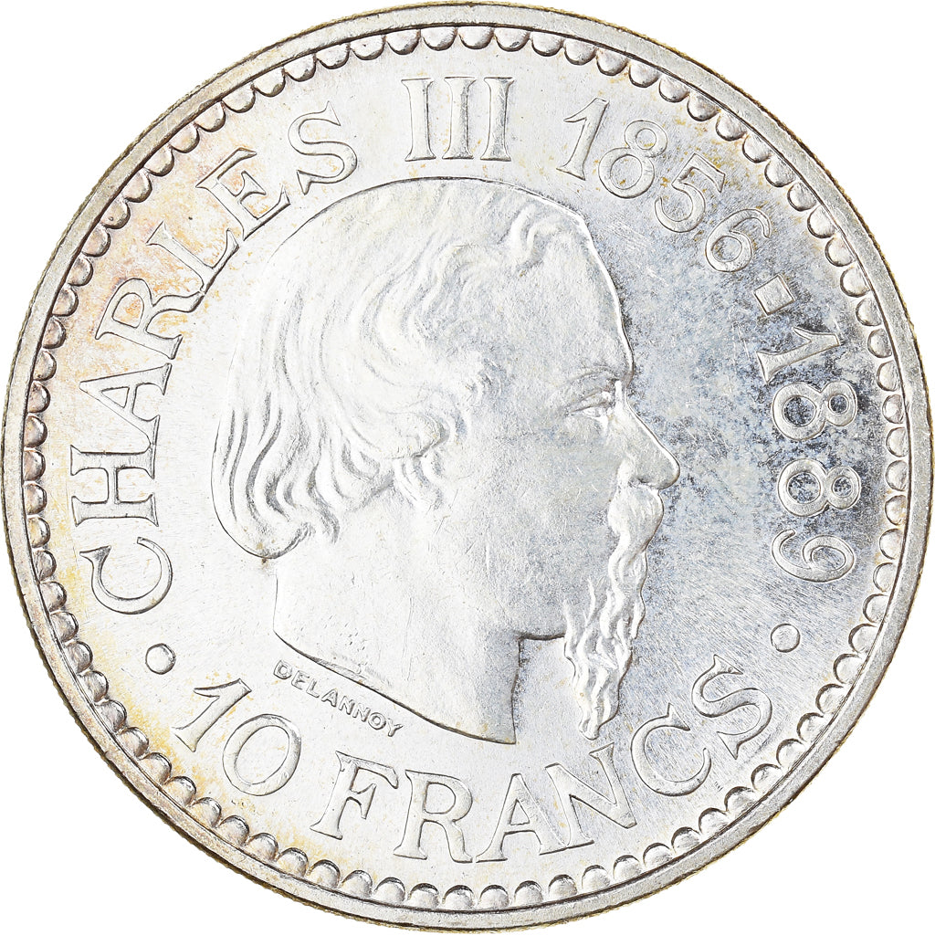 Coin, Monaco, Rainier III, 10 Francs, 1966, MS(60-62), Silver, KM:146