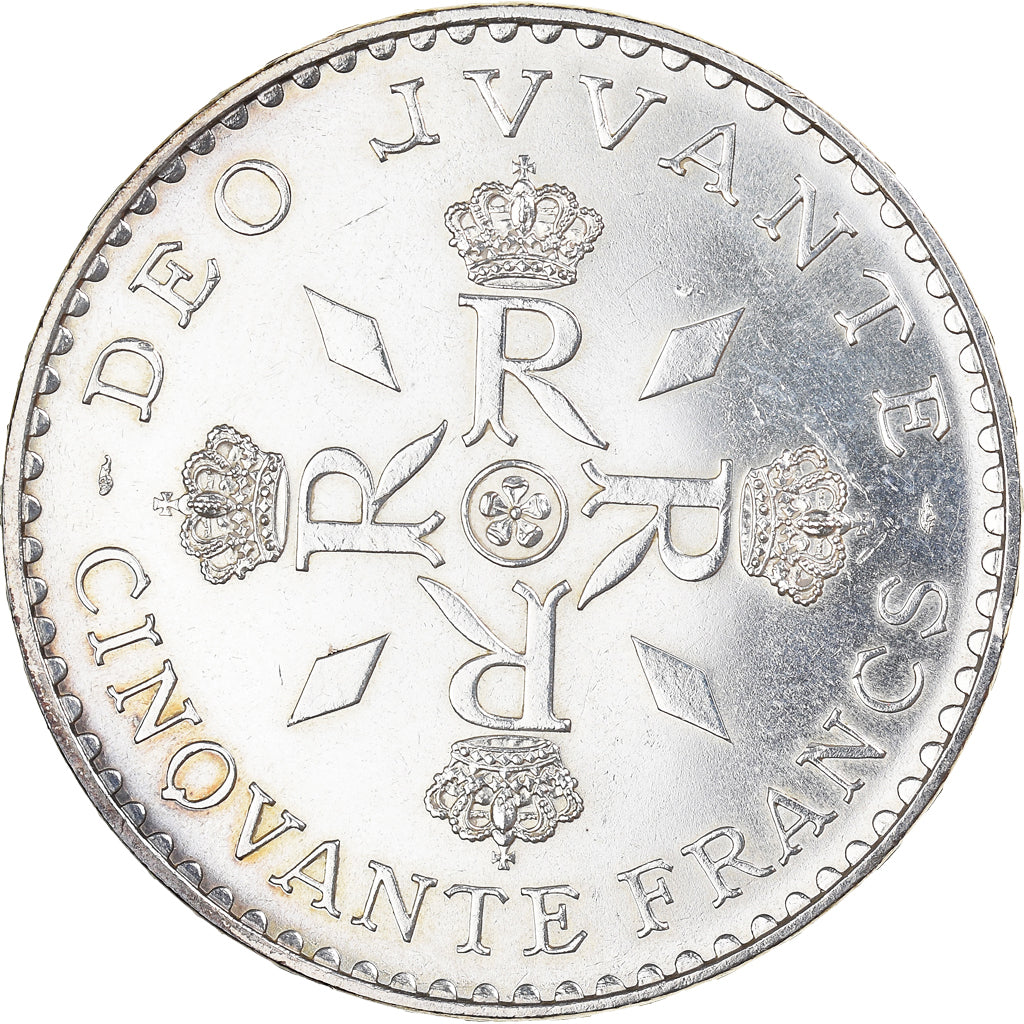 Coin, Monaco, Rainier III, 50 Francs, 1974, EF(40-45), Silver, KM:152.1