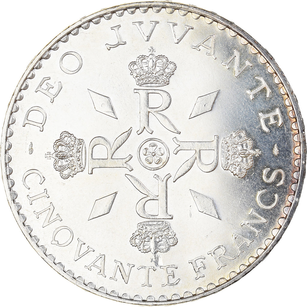 Coin, Monaco, Rainier III, 50 Francs, 1974, AU(55-58), Silver, KM:152.1