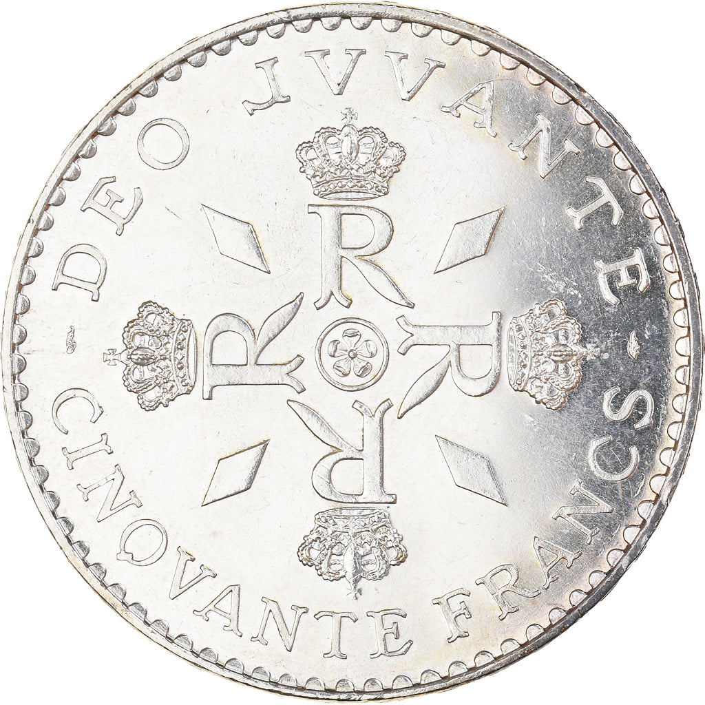 Coin, Monaco, Rainier III, 50 Francs, 1974, MS(60-62), Silver, KM:152.1