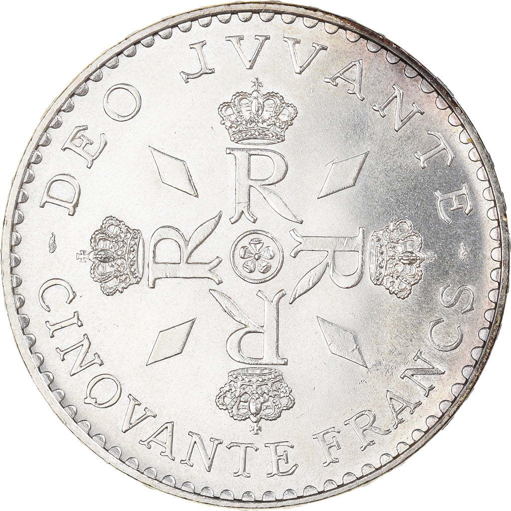 Coin, Monaco, Rainier III, 50 Francs, 1974, MS(63), Silver, KM:152.1