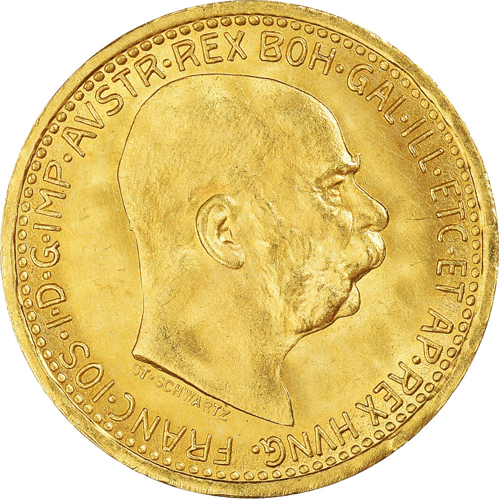Moneda, Austria, Franz Joseph I, 10 Corona, 1912, Official restrike, EBC, Oro