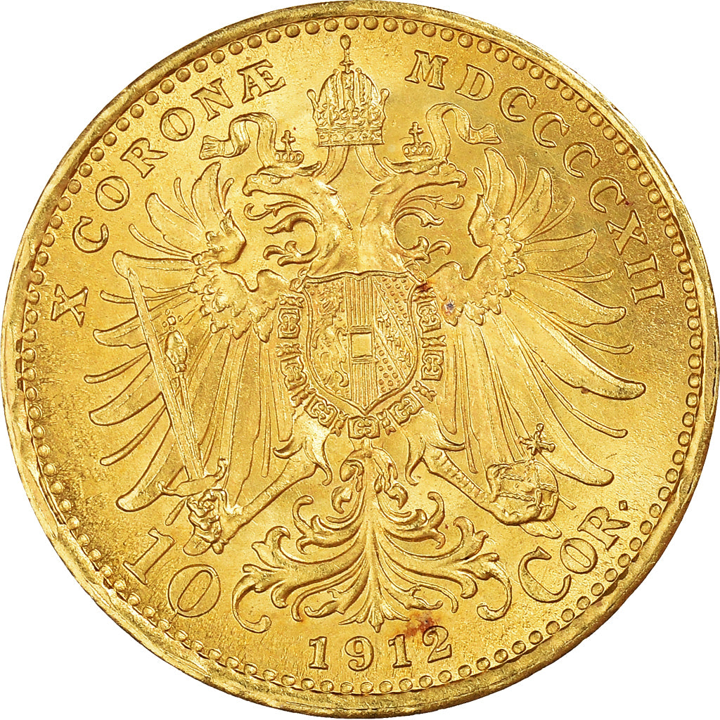 Moneda, Austria, Franz Joseph I, 10 Corona, 1912, Official restrike, EBC, Oro
