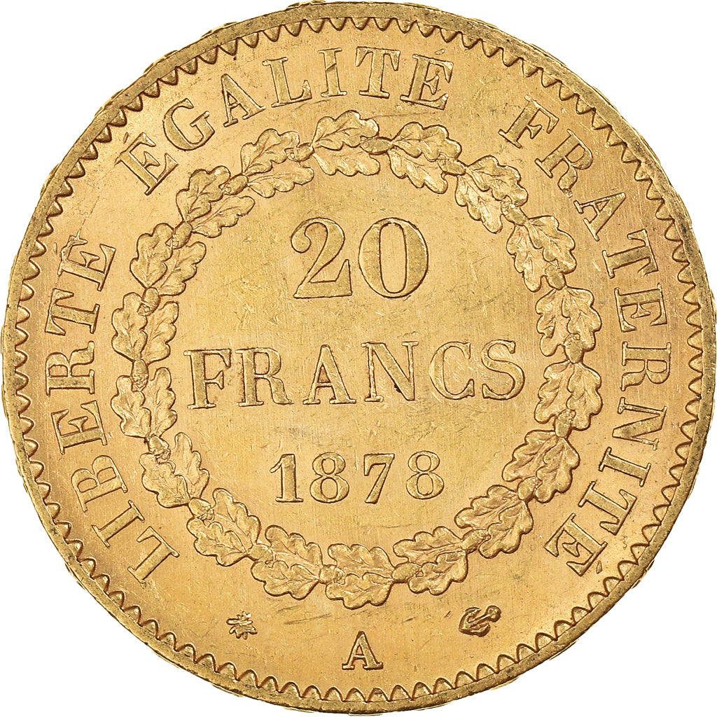 Moneda, Francia, Génie, 20 Francs, 1878, Paris, EBC, Oro, KM:825, Gadoury:1063