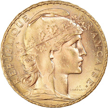 Coin, France, Marianne, 20 Francs, 1907, Paris, MS(60-62), Gold, KM:857