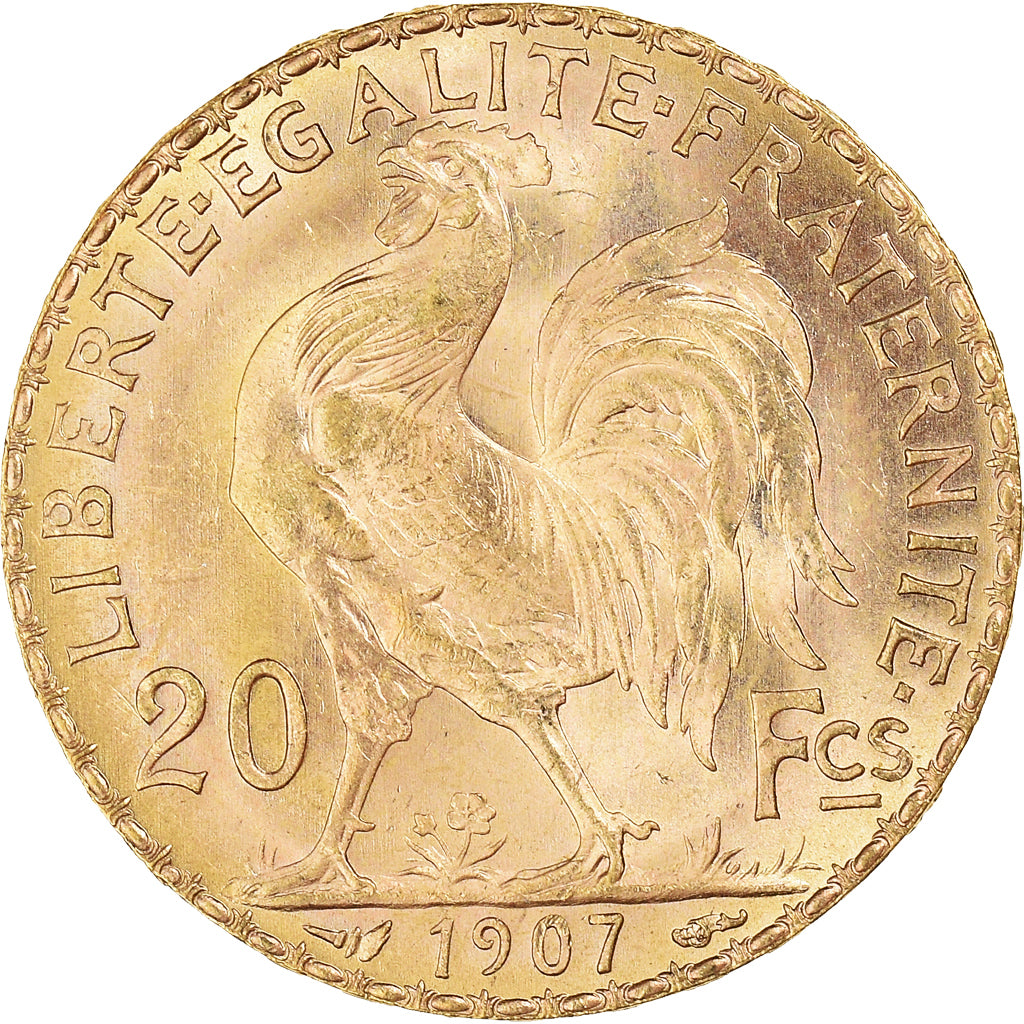 Coin, France, Marianne, 20 Francs, 1907, Paris, MS(60-62), Gold, KM:857