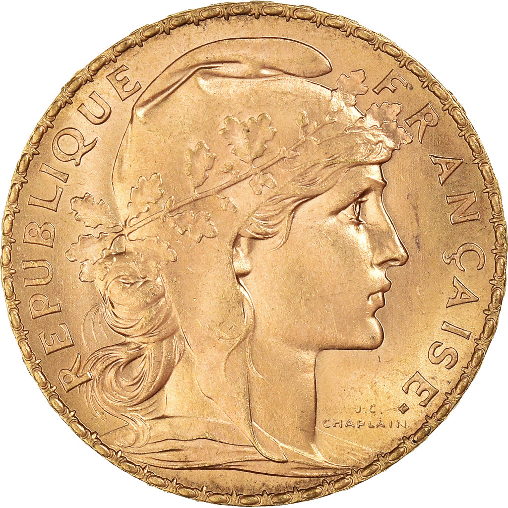 Coin, France, Marianne, 20 Francs, 1908, Paris, MS(65-70), Gold, KM:857