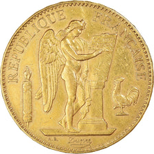 Moneda, Francia, Génie, 100 Francs, 1879, Paris, MBC+, Oro, KM:832