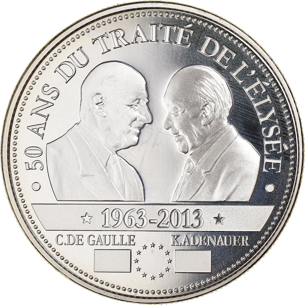 França, medalha, 50 Ans du Traité de l'Elysée, De Gaulle-Adenauer, Politics