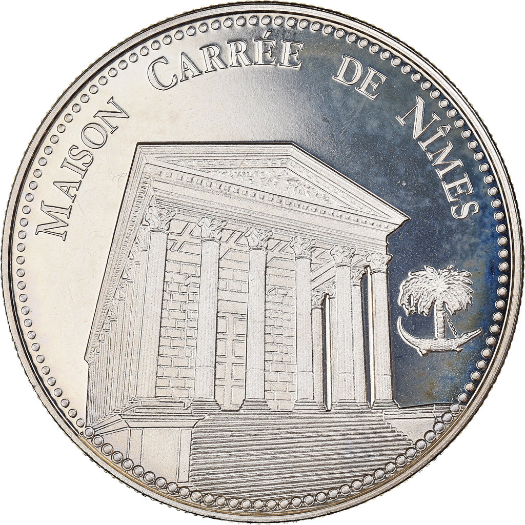 Francia, medaglia, Nimes - La Maison Carrée, FDC, Rame-nichel