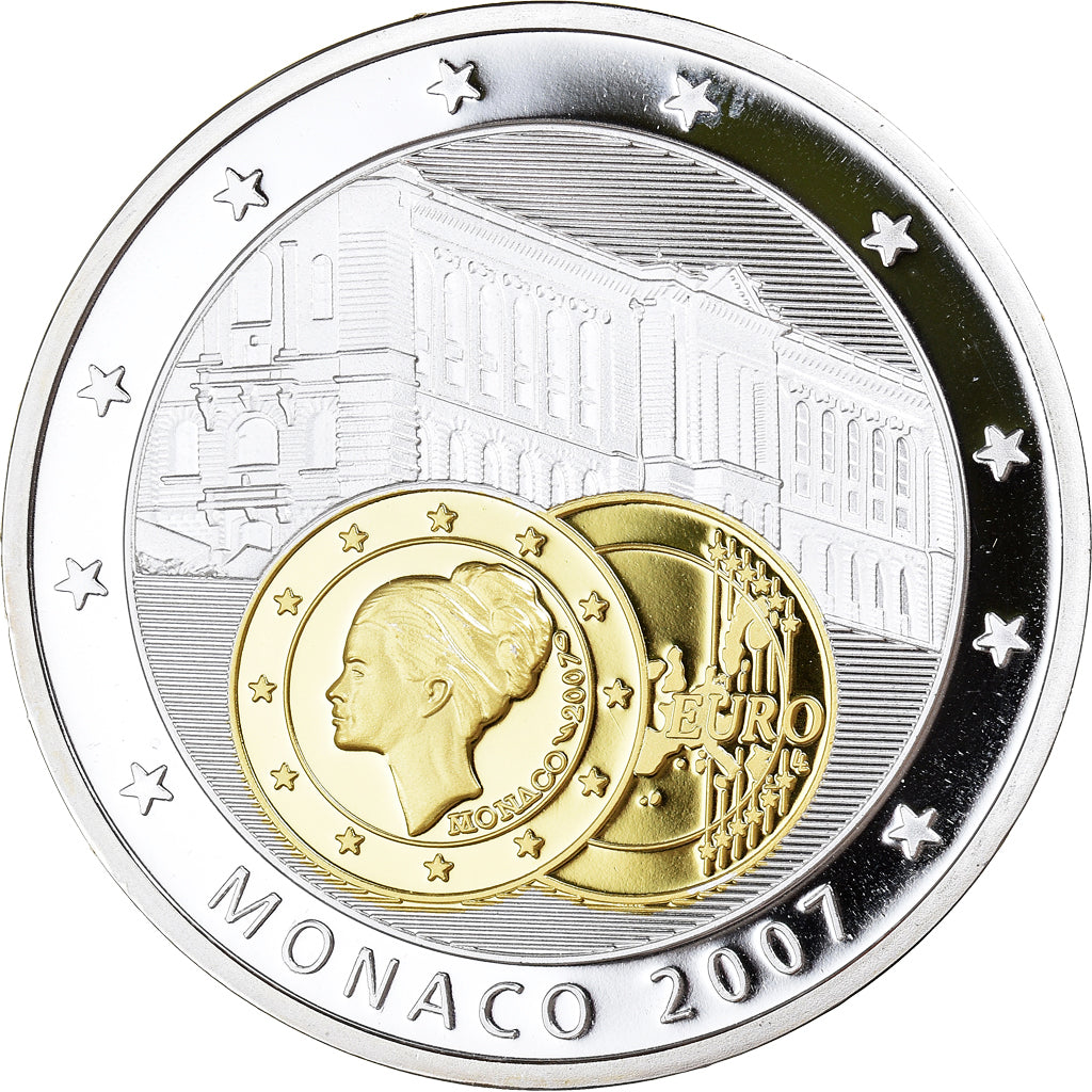 France, Medal, Europe, Monaco, 2007, MS(65-70), Copper Plated Silver