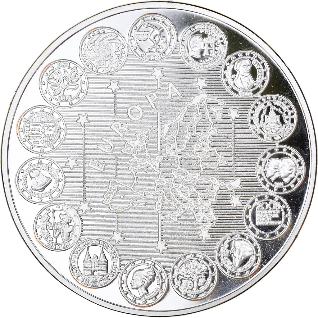 France, Medal, Europe, Monaco, 2007, MS(65-70), Copper Plated Silver