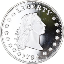États-Unis, Médaille, Reproduction Silver Dollar Liberty, 1794, FDC