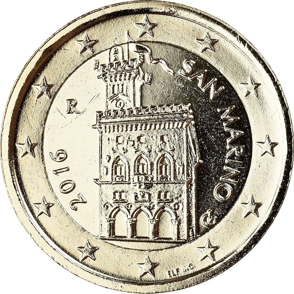 San Marino, 2 Euro, 2016, Rome, gold-plated coin, AU(50-53), Bimetálico