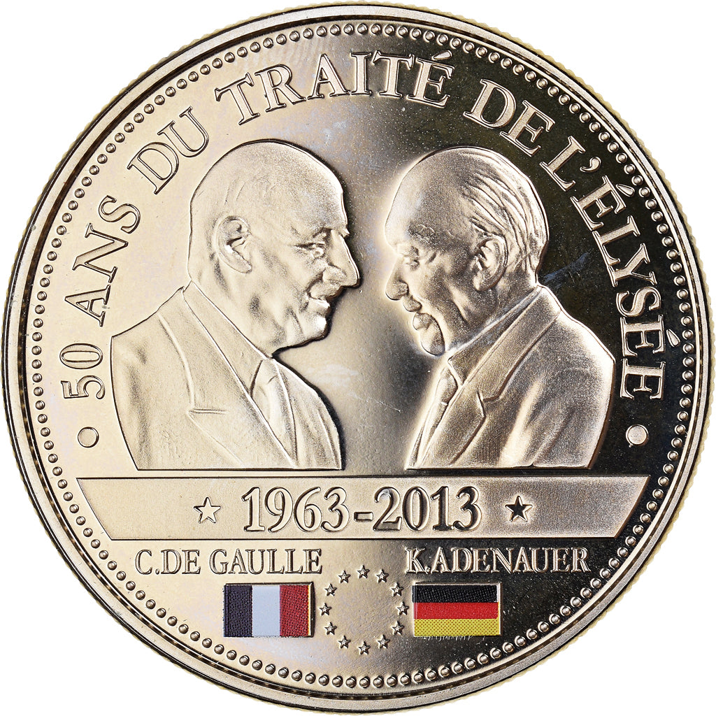 France, Médaille, 50 Ans du Traité de l'Elysée, De Gaulle-Adenauer, Politics