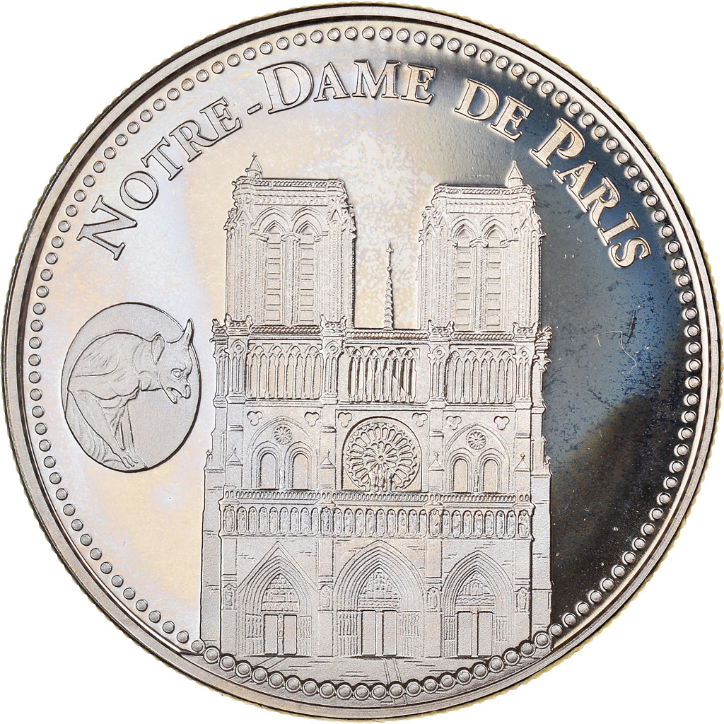 França, medalha, Monuments de Paris, Notre Dame, Artes e Cultura, MS(64), Prata