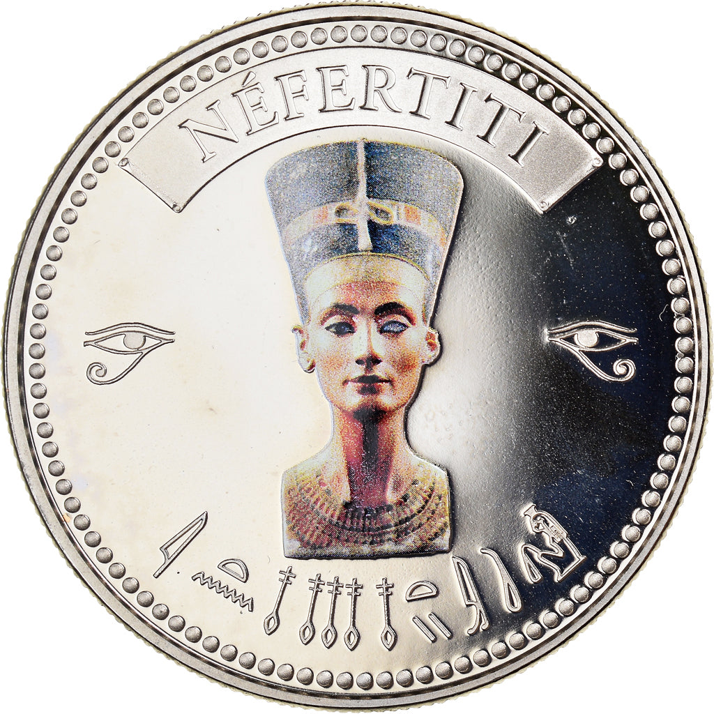 Egitto, medaglia, Trésors d'Egypte, Nefertiti, FDC, Rame-nichel