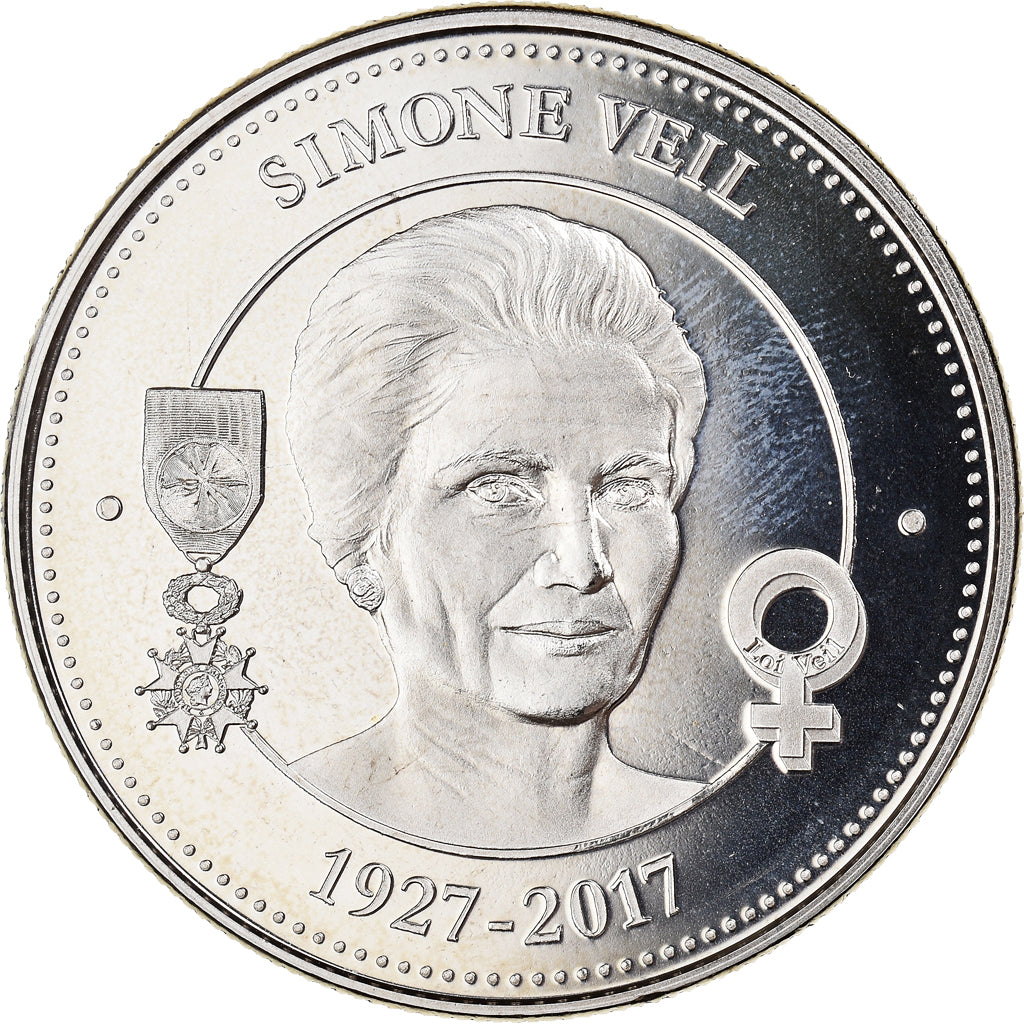 Francia, medaglia, Simone Veil, Collection Panthéon, 2017, FDC, Rame-nichel