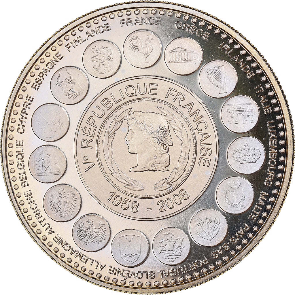 Francia, medalla, L'Europe des XXVII, Veme République, Politics, 2008, SC