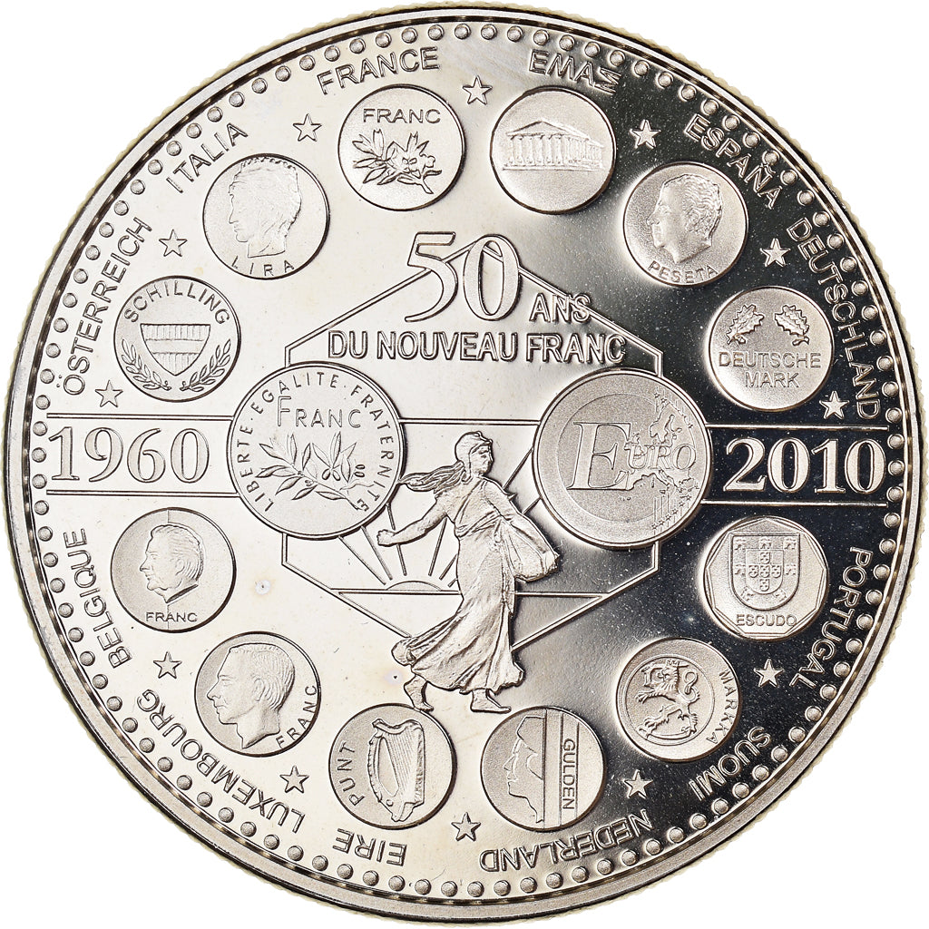 France, Médaille, L'Europe des XXVII, 50 ans du nouveau Franc, Politics, 2010