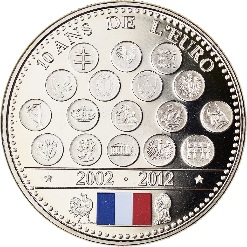 France, Medal, L'Europe des XXVII, 10 Ans de l'Euro, Politics, 2012, MS(64)