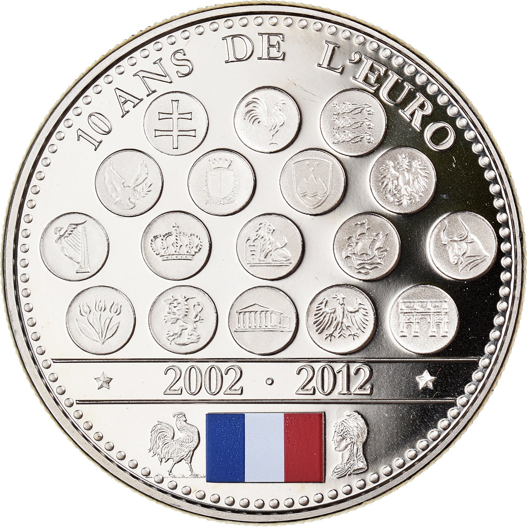 Francia, medalla, L'Europe des XXVII, 10 Ans de l'Euro, Politics, 2012, FDC