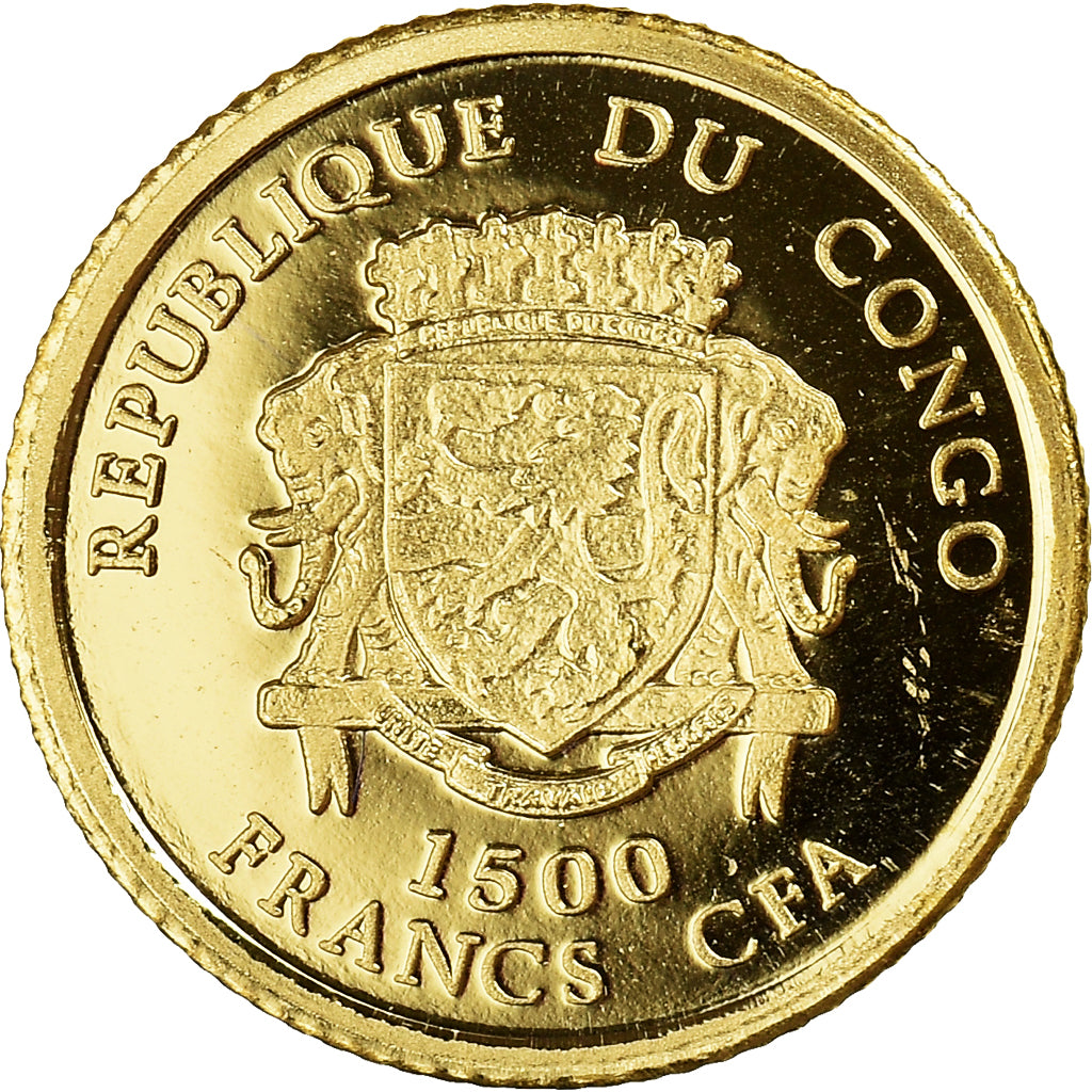 Coin, Congo, Napoléon Bonaparte, 1500 Francs CFA, 2007, MS(64), Gold
