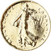 Moneta, Francja, Semeuse, Franc, 1976, Paris, gold-plated coin, EF(40-45)