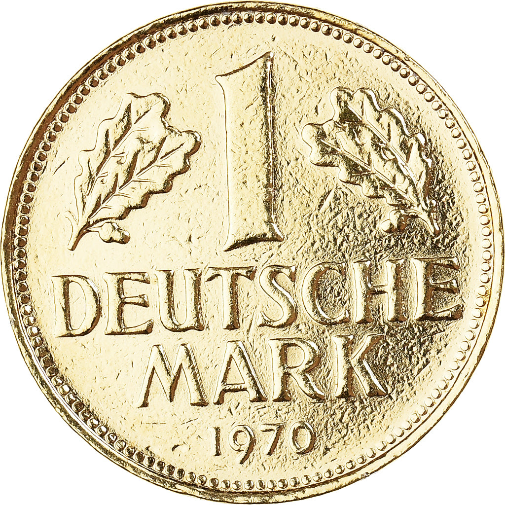 Moeda, ALEMANHA - REPÚBLICA FEDERAL, Mark, 1970, Karlsruhe, gold-plated coin