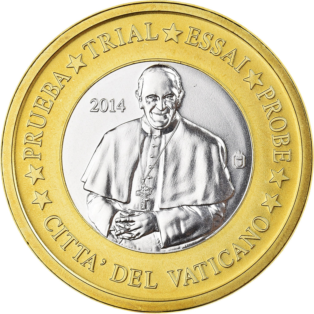 Vatican, Euro, 2014, unofficial private coin, MS(64), Bi-Metallic