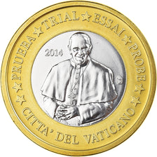 Vatican, Euro, 2014, unofficial private coin, MS(64), Bi-Metallic