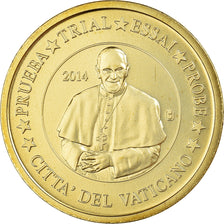 Vatican, 50 Euro Cent, 2014, unofficial private coin, MS(64), Brass
