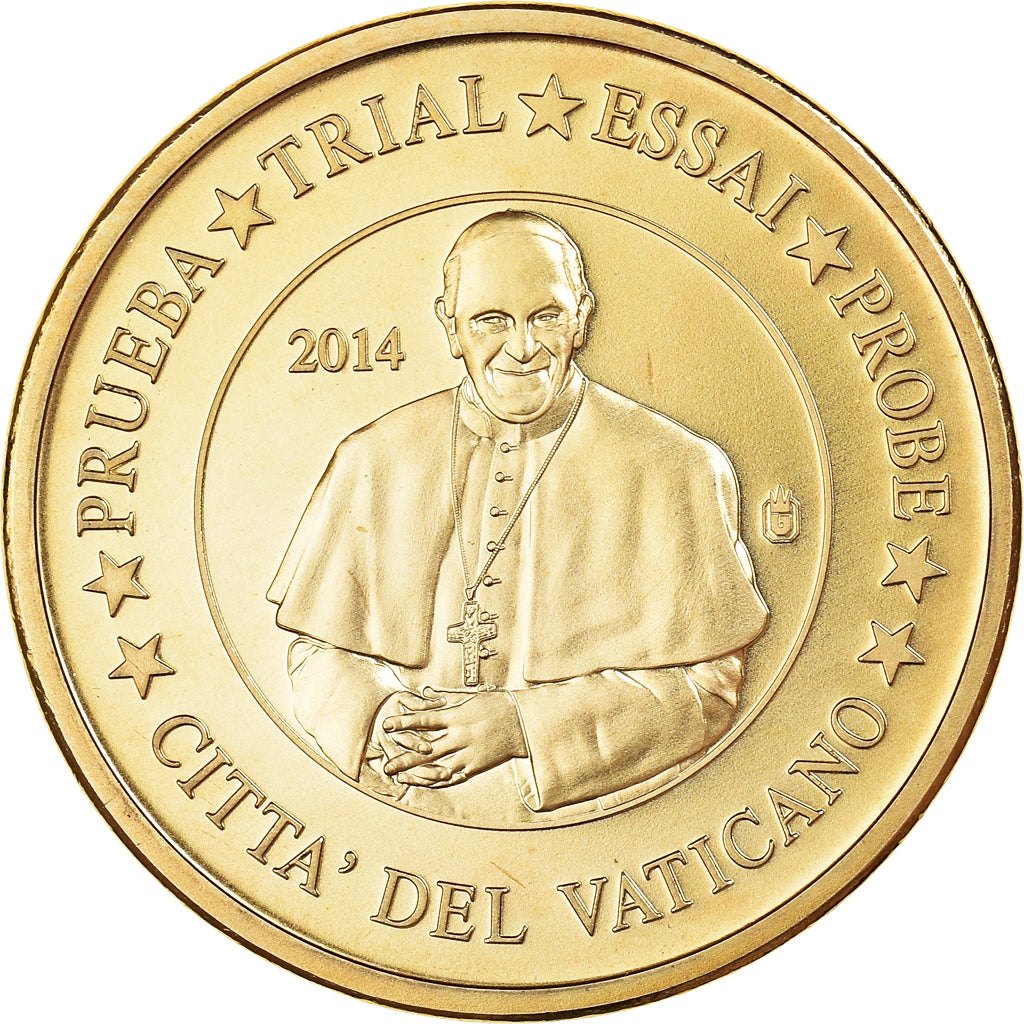 Vatican, 20 Euro Cent, 2014, unofficial private coin, MS(64), Brass