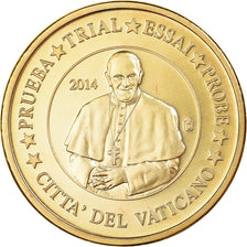 Vatican, 20 Euro Cent, 2014, unofficial private coin, MS(64), Brass