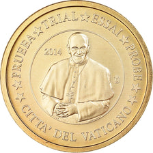 Vatican, 10 Euro Cent, 2014, unofficial private coin, MS(65-70), Brass