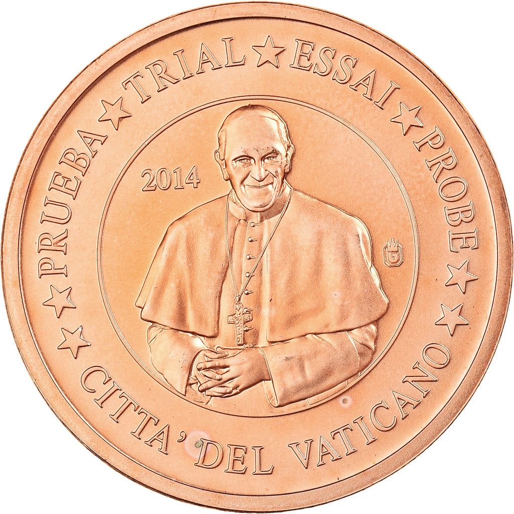 Vatican, 5 Euro Cent, 2014, unofficial private coin, MS(64), Copper Plated Steel