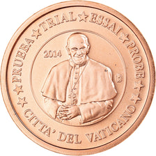 Vatican, Euro Cent, 2014, unofficial private coin, MS(64), Copper Plated Steel