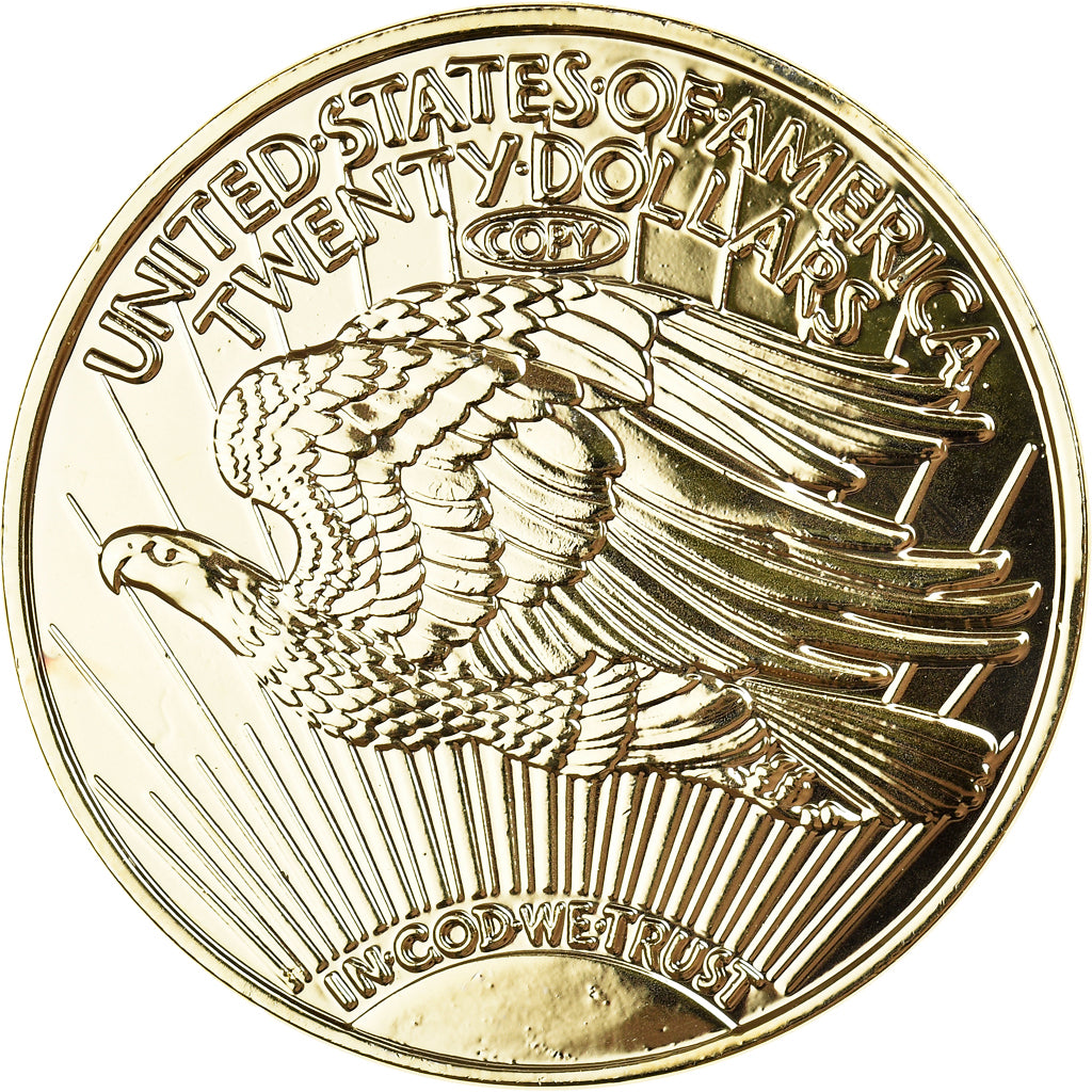 France, Medal, Reproduction Twenty Dollar Liberty, 1933, AU(55-58), Copper Gilt
