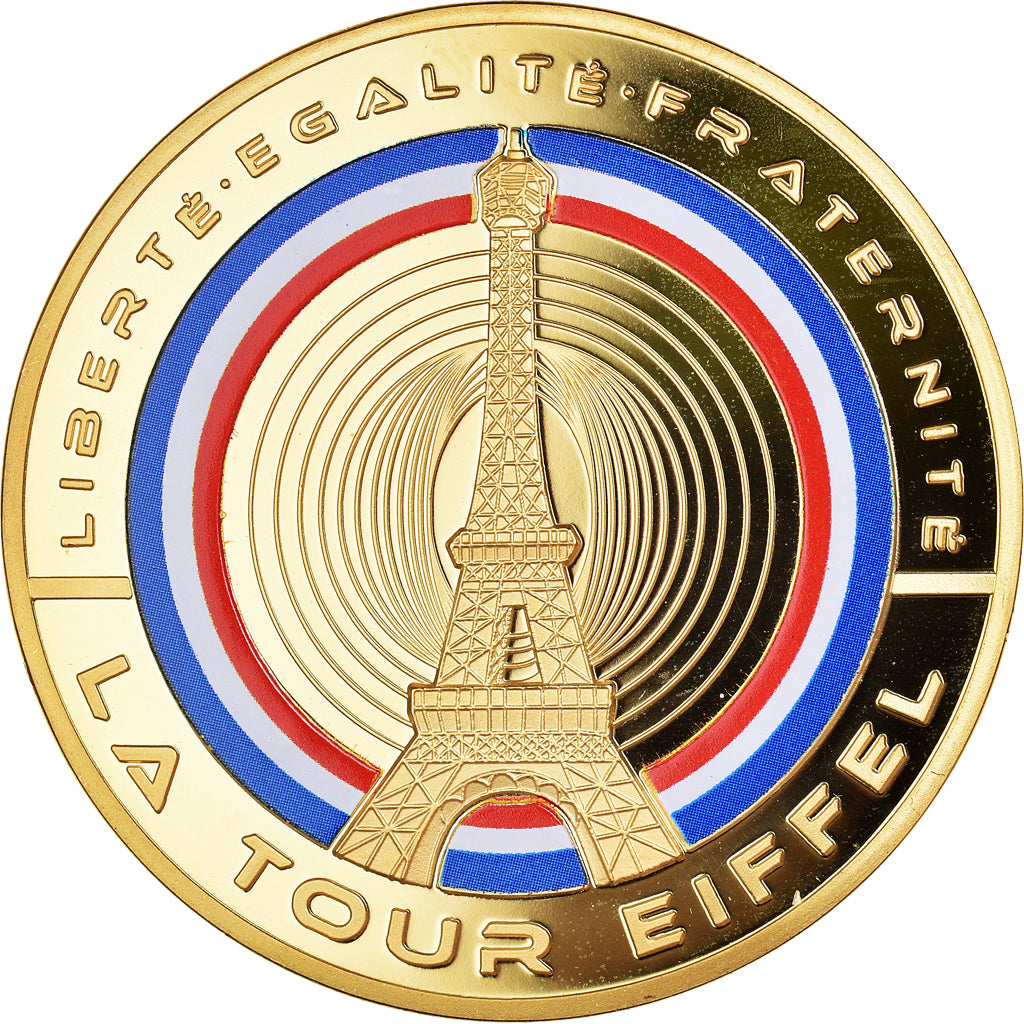 France, Medal, Les Fleurons Français, La Tour Eiffel, MS(65-70), Copper Plated