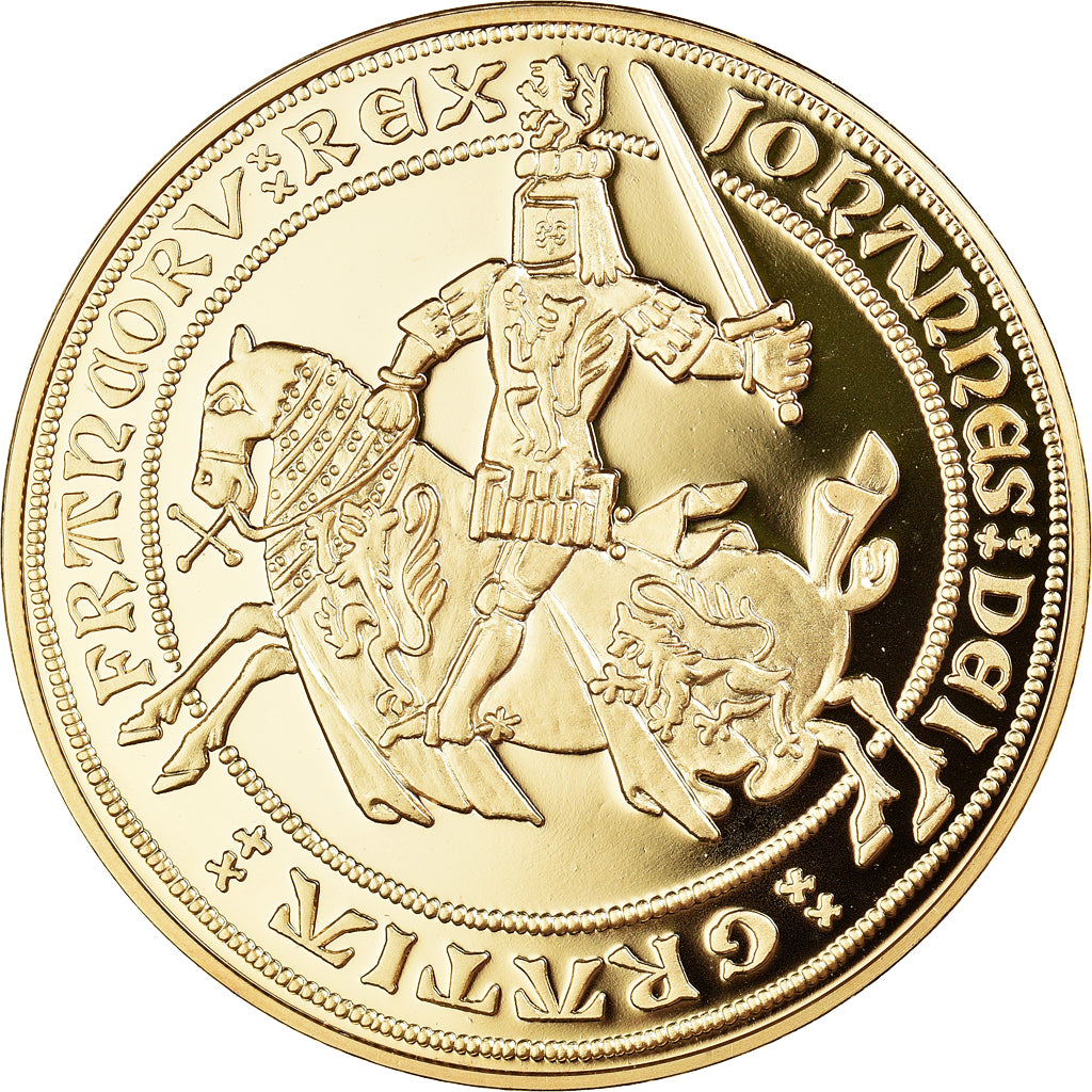 France, Médaille, Reproduction du Franc à Cheval, FDC, Copper Gilt