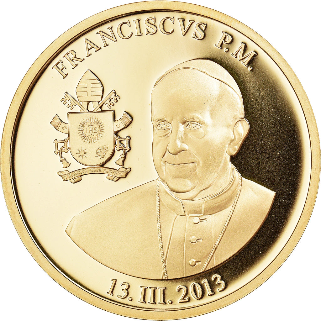 Vatican, Médaille, Le Pape François, Religions & beliefs, 2013, FDC, Cuivre